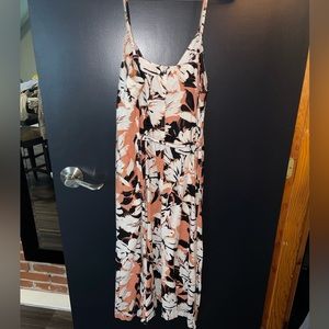 Floral button down dress with waist tie